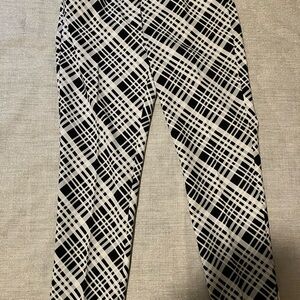New York and Company Black and White Plaid Pants